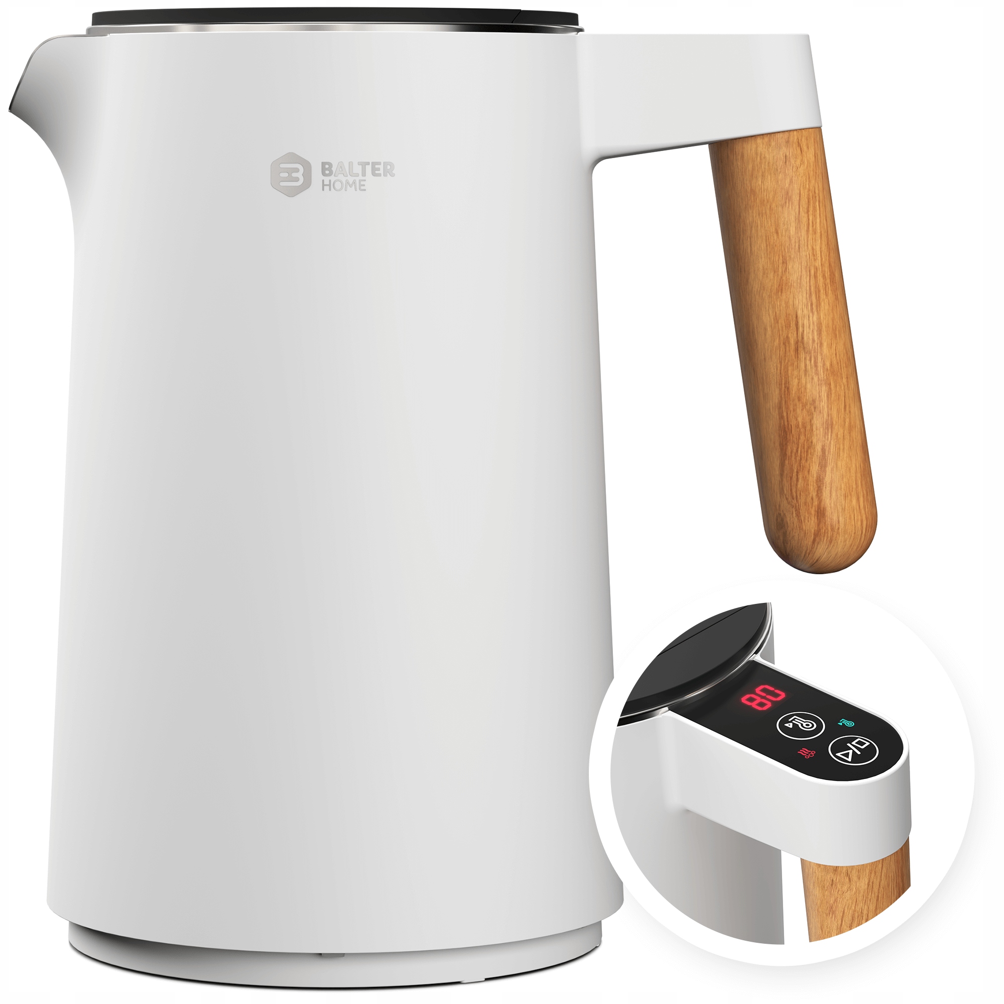 Rýchlovarná kanvica Balter Home WK-08-WH 2200 W 1,5 l biela